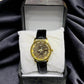 Skeleton Gold Watch (Leather Strap) - Wi Gadget
