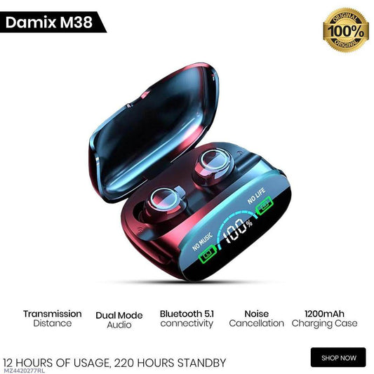 Damix M38 Wireless Earbuds - Wi Gadget